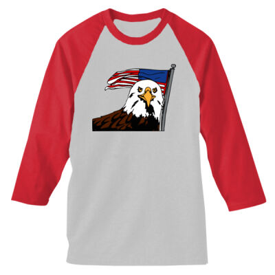 men shirt - Bella+Canvas Unisex 3/4-Sleeve Baseball T-Shirt Thumbnail